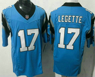Men's Carolina Panthers #17 Xavier Legette Limited Blue FUSE Vapor Jersey
