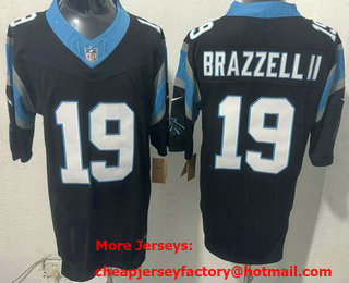 Men's Carolina Panthers #19 Chris Brazzell II Limited Black FUSE Vapor Jersey