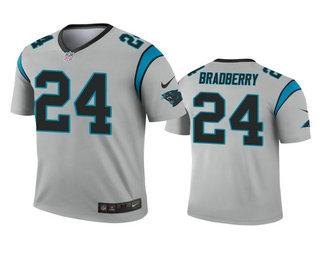Men's Carolina Panthers #24 James Bradberry Silver Inverted Legend Jersey