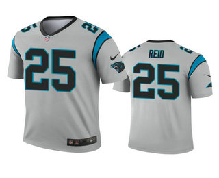 Men's Carolina Panthers #25 Eric Reid Silver Inverted Legend Jersey