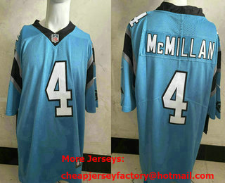 Men's Carolina Panthers #4 Tetairoa McMillan Light Blue Vapor Stitched Limited Jersey