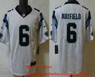 Men's Carolina Panthers #6 Baker Mayfield Limited White Vapor Jersey