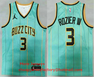 Men's Charlotte Hornets #3 Terry Rozier III Green 2021 Brand Jordan City Edition Swingman Jersey