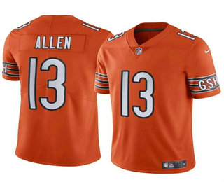 Men's Chicago Bears #13 Keenan Allen Orange Vapor Stitched Jersey