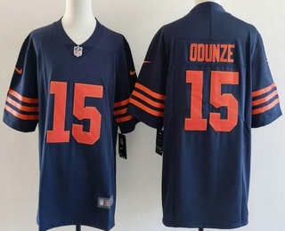 Men's Chicago Bears #15 Rome Odunze Limited Navy Alternate Vapor Jersey