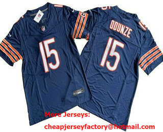 Men's Chicago Bears #15 Rome Odunze Limited Navy FUSE Vapor Jersey