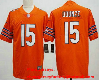 Men's Chicago Bears #15 Rome Odunze Limited Orange Vapor Jersey