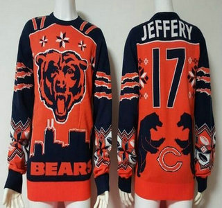 Men's Chicago Bears #17 Alshon Jeffery Multicolor NFL Sweater