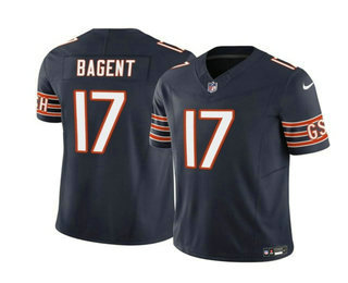 Men's Chicago Bears #17 Tyson Bagent Navy 2023 FUSE Vapor Limited Football Stitched Jersey