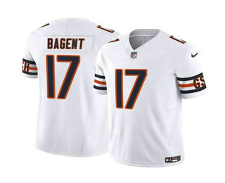 Men's Chicago Bears #17 Tyson Bagent White 2023 FUSE Vapor Limited Football Stitched Jersey