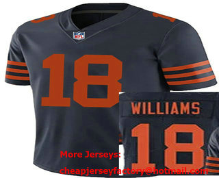 Men's Chicago Bears #18 Caleb Williams Blue Orange Number 2024 Vapor Stitched Nike Limited Jersey