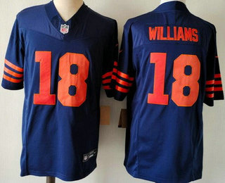 Men's Chicago Bears #18 Caleb Williams Limited Navy Alternate FUSE Vapor Jersey