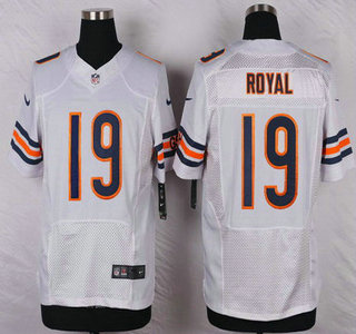 Men's Chicago Bears #19 Eddie Royal White Road NFL Nike Elite Jersey