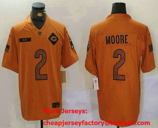 Men's Chicago Bears #2 DJ Moore Brown 2023 Salute To Service Limited Stitched Jersey