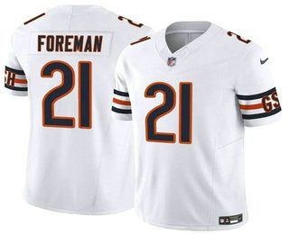 Men's Chicago Bears #21 DOnta Foreman White 2023 FUSE Vapor Football Stitched Jersey