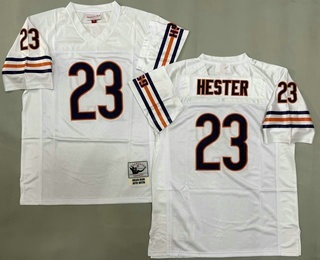 Men's Chicago Bears #23 Devin Hester White Throwback Jersey