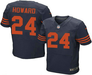Men's Chicago Bears #24 Jordan Howard Blue With Orange Alternate Stitched NFL Nike Elite Jersey