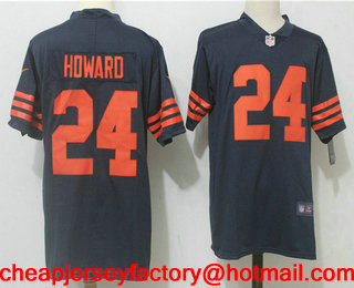 Men's Chicago Bears #24 Jordan Howard Blue with Orange 2017 Vapor Untouchable Stitched NFL Nike Limited Jersey