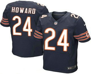 Men's Chicago Bears #24 Jordan Howard Navy Blue Team Color Stitched NFL Nike Elite Jersey