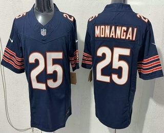 Men's Chicago Bears #25 Kyle Monangai Limited Navy FUSE Vapor Jersey