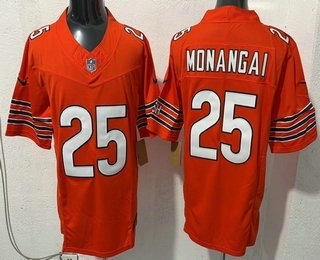 Men's Chicago Bears #25 Kyle Monangai Limited White FUSE Vapor Jersey