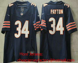 Men's Chicago Bears #34 Walter Payton Navy Blue 2023 FUSE Vapor Untouchable Limited Stitched Jersey