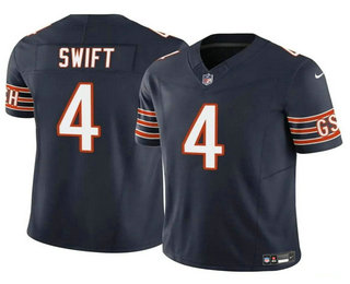 Men's Chicago Bears #4 DAndre Swift Navy 2023 FUSE Vapor Stitched Jersey