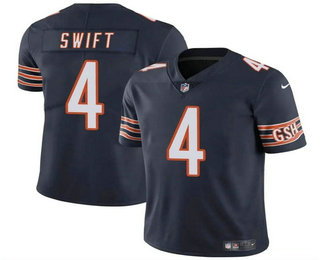 Men's Chicago Bears #4 DAndre Swift Navy Vapor Stitched Jersey