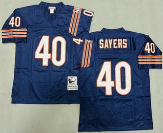Men's Chicago Bears #40 Gale Sayers Navy Throwback Jersey