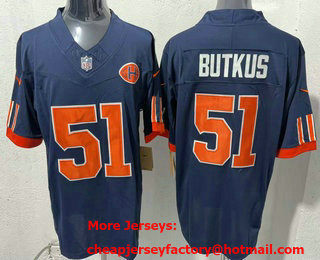 Men's Chicago Bears #51 Dick Butkus Navy 2026 FUSE Rivalries Collection Limited Stitched Jersey