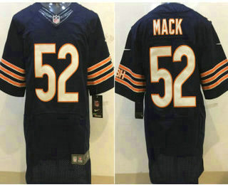 Men's Chicago Bears #52 Khalil Mack Navy Blue Stitched NFL Nike Elite Jersey