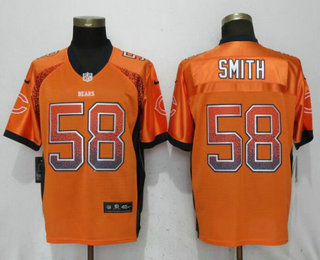 Men's Chicago Bears #58 Roquan Smith Orange Drift Stitched NFL Nike Fashion Elite Jersey