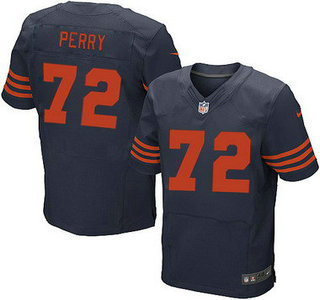 Men's Chicago Bears #72 William Perry Navy Blue With Orange Retired Player NFL Nike Elite Jersey