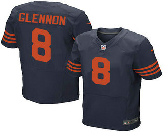 Men's Chicago Bears #8 Mike Glennon Blue with Orange Alternate Stitched NFL Nike Elite Jersey