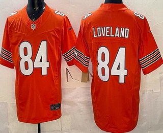 Men's Chicago Bears #84 Colston Loveland Limited Orange FUSE Vapor Jersey