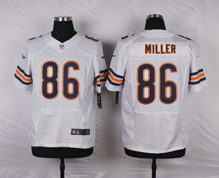 Men's Chicago Bears #86 Zach Miller White Road NFL Nike Elite Jersey