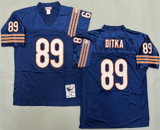 Men's Chicago Bears #89 Mike Ditka Navy 1966 Throwback Jersey