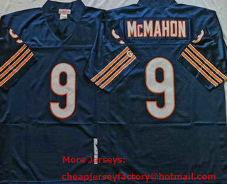Men's Chicago Bears #9 Jim McMahon Blue Throwback Jersey