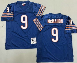 Men's Chicago Bears #9 Jim McMahon Navy 1985 Throwback Jersey
