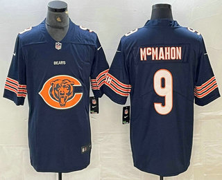Men's Chicago Bears #9 Jim McMahon Navy Blue 2020 Big Logo Vapor Stitched Nike Fashion Limited Jersey