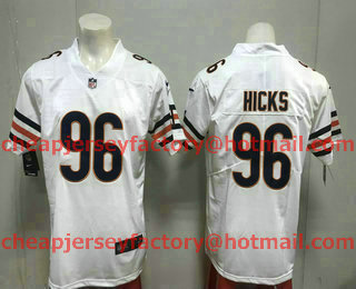 Men's Chicago Bears #96 Akiem Hicks White 2017 Vapor Untouchable Stitched NFL Nike Limited Jersey