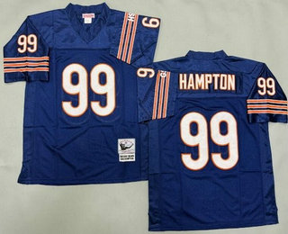 Men's Chicago Bears #99 Dan Hampton Navy Throwback Jersey