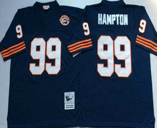 Men's Chicago Bears #99 Lamarr Houston Blue With Bear Patch Throwback Jersey by Mitchell & Ness