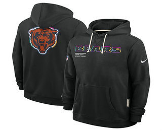 Men's Chicago Bears Black 2025 Crucial Catch Club Pullover Hoodie