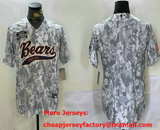Men's Chicago Bears Blank Arctic Camo 2024 Salute to Service Stitched Baseball Jersey