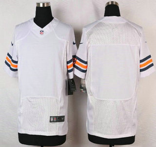 Men's Chicago Bears Blank White Road NFL Nike Elite Jersey