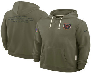 Men's Chicago Bears Olive 2025 Salute to Service Pullover Hoodie