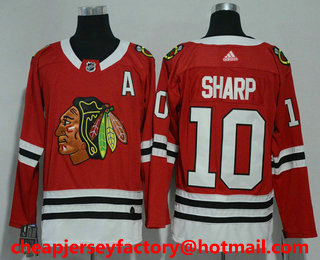 Men's Chicago Blackhawks #10 Patrick Sharp Red 2017-2018 Hockey Stitched NHL Jersey