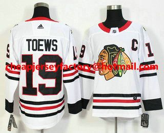 Men's Chicago Blackhawks #19 Jonathan Toews White 2017-2018 Hockey Stitched NHL Jersey