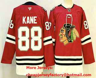Men's Chicago Blackhawks #88 Patrick Kane Red 100th Anniversary Stitched Jersey